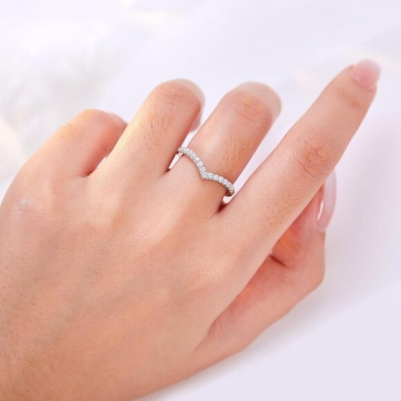 Wedding Band,925 Sterling Silver  Engagement Rings for Women - Picture 3 of 9